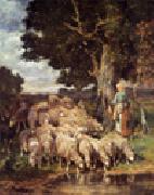 unknow artist Sheep and Sheepherder Sweden oil painting artist